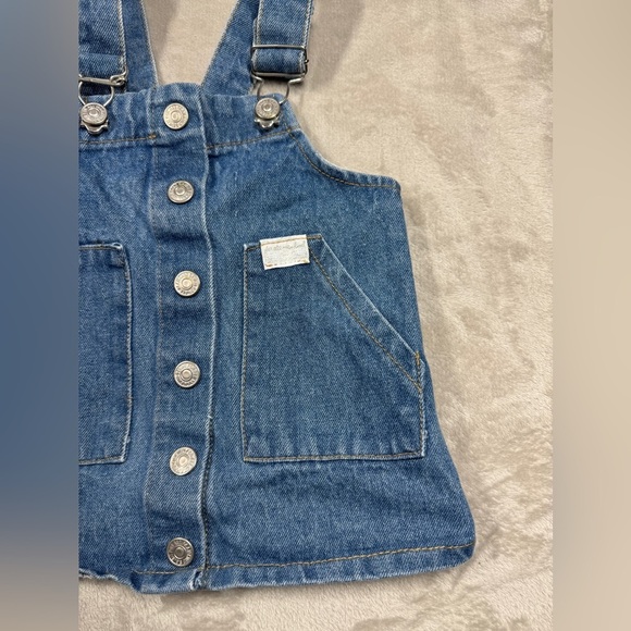7 for all Mankind Denim 100% Cotton Button Front Overall Blue Jean Dress 12 M - Picture 4 of 14